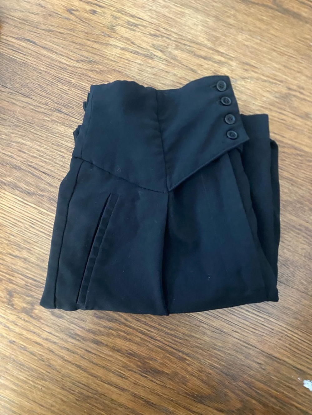 Fashion Nova Black High-Waist Trousers with Button Detail Size small